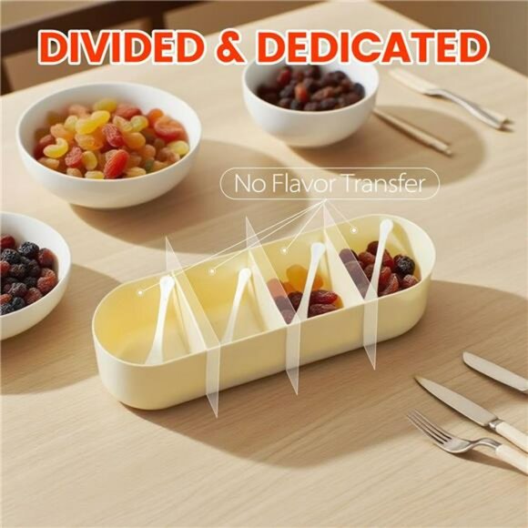 Clear spice organizer box with 4 compartments lids and spoons kitchen storage se - Picture 5 of 8